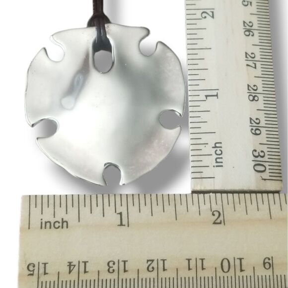 RLM (Robert Lee Morris) Sterling Silver Modernist Sand Dollar Pendant - Picture 3 of 5